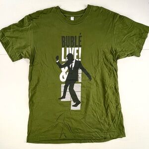 Michael Bublé Live Concert Tour American Apparel Green Short Sleeve Tee Large